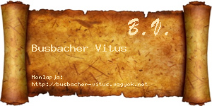 Busbacher Vitus névjegykártya